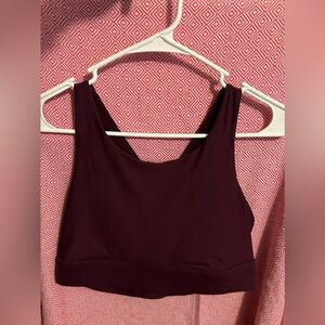 purple fabletics sports bra